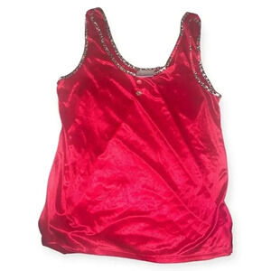 Y2k button leopard trim cami